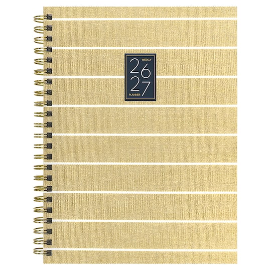 TF Publishing Yellow Medium 2026-27 Linen Weekly Monthly Planner